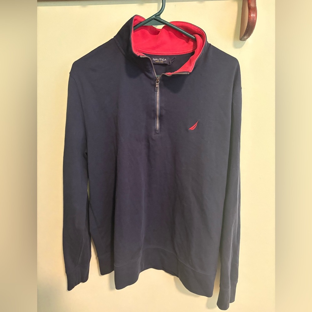Nautica Navy Pullover Quarter Zip
